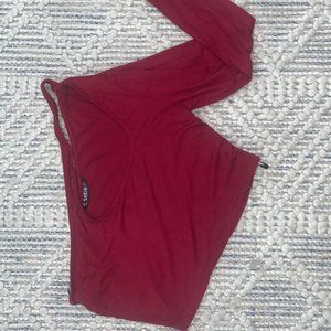 shein red one shoulder crop top